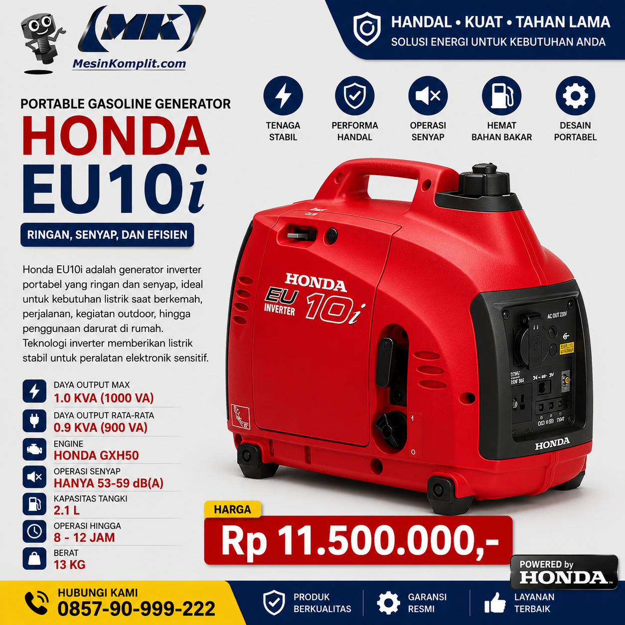 Genset Honda Portabel 1kv...